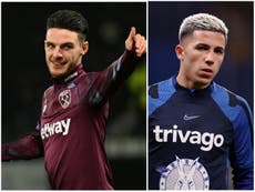 Declan Rice and Enzo Fernandez: Future teammates or midfield rivals? 