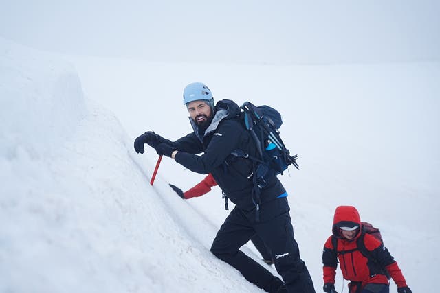 Rylan Clark said he has not slept and both his collarbones and face are bruised following a tough first night on his Scottish mountain trek for Red Nose Day (Hamish Frost/Comic Relief/PA)