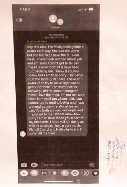 Text message Alex Murdaugh sent to his paralegal apologising for stealing funds