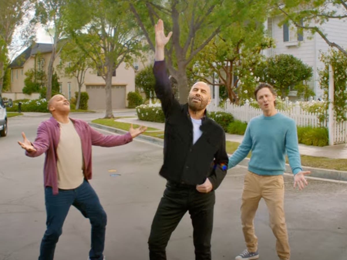 John Travolta spoofs hit &lsquo;Grease&rsquo; song in new Super Bowl commercial with Zach Braff and Donald Faison