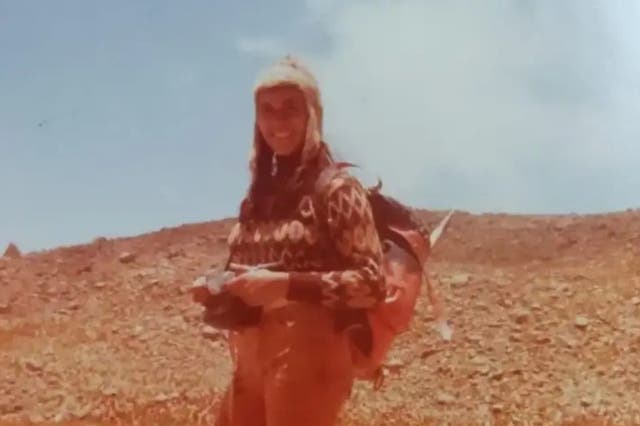 <p>Marta Emilia Altamirano is seen hiking in 1981, the year she vanished in the Andes</p>