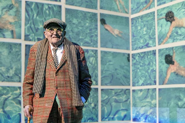 <p>In living colour: Hockney at his new exhibition at Lightroom, London</p>