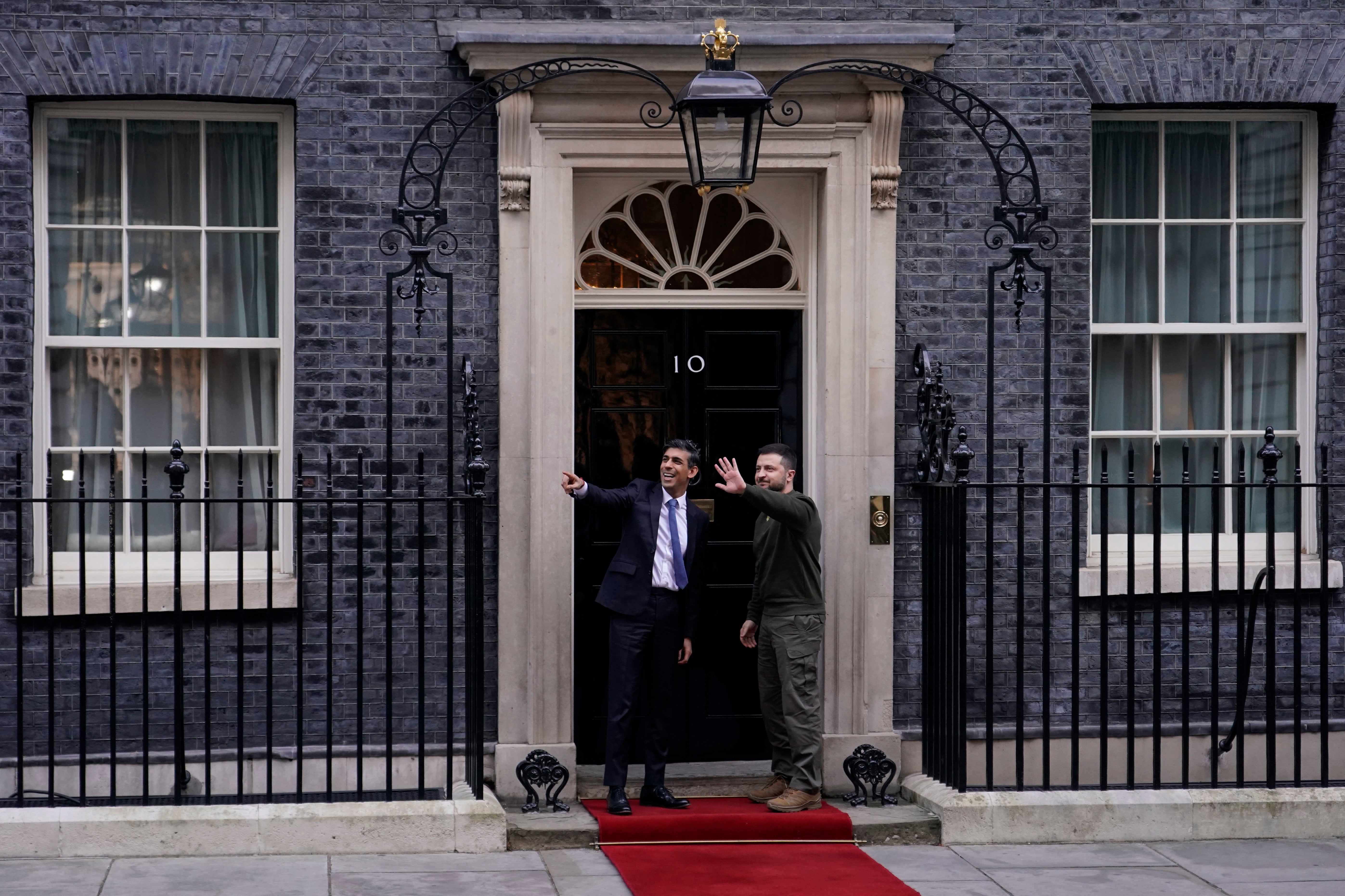 Rishi Sunak, left, with President Zelensky outside 10 Downing Street earlier this month