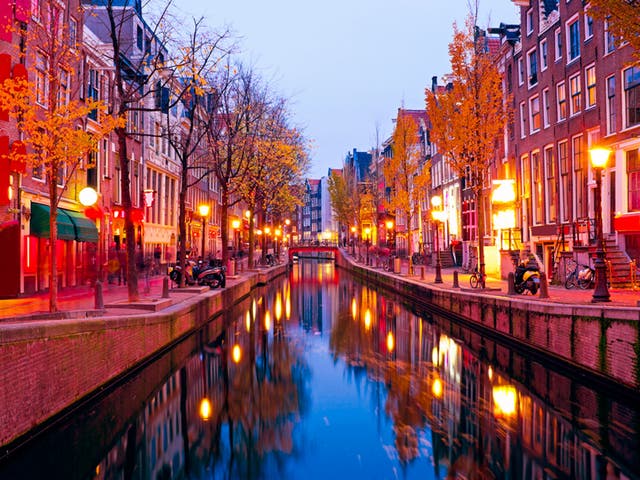 <p>The red light district in Amsterdam</p>