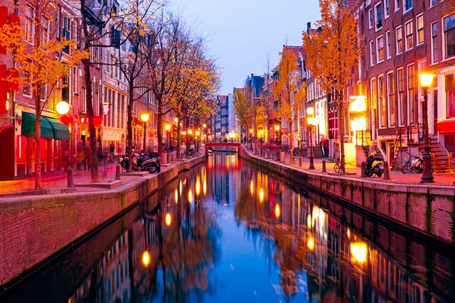 <p>The red light district in Amsterdam</p>