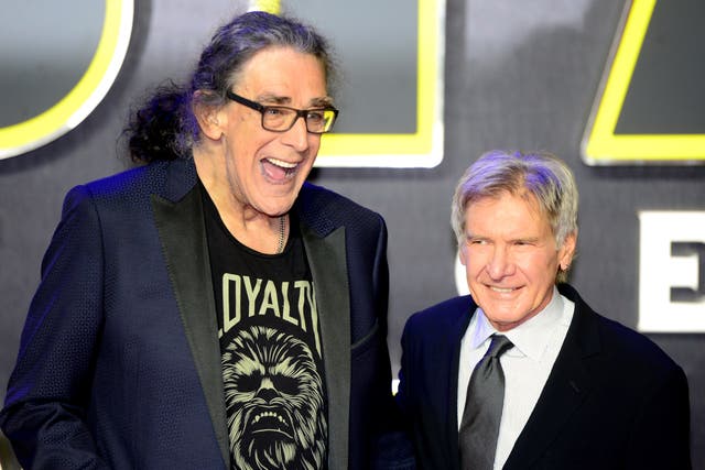 Peter Mayhew and Harrison Ford attending the Star Wars: The Force Awakens European Premiere (Anthony Devlin/PA)