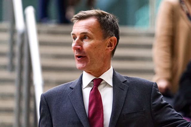 Chancellor Jeremy Hunt has said he is disappointed that AstraZeneca is building its new factory in Ireland (Jordan Pettitt/PA)