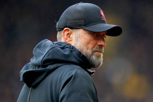 <p>Jurgen Klopp felt it made sense to give Liverpool’s players two days off after the defeat at Wolves (Tim Goode/PA)</p>