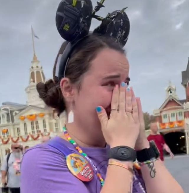 <p>The Disney fan posted video of herself bursting into tears on walking into the theme park</p>