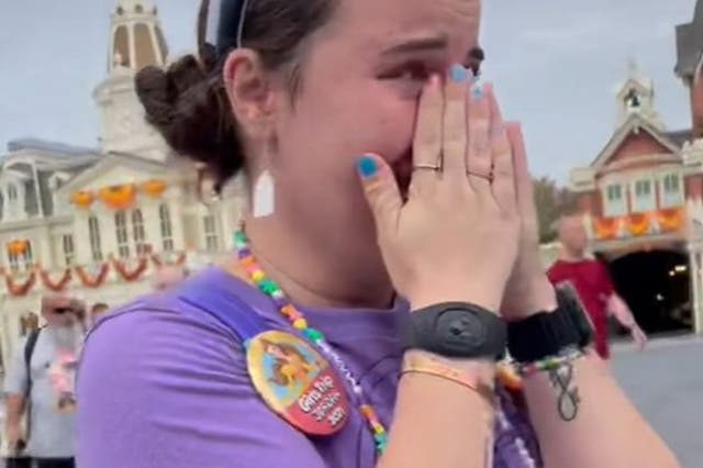 <p>The Disney fan posted video of herself bursting into tears on walking into the theme park</p>