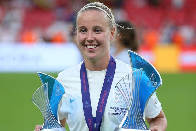 England’s Beth Mead was top scorer and player of the tournament at Euro 2022 (Nigel French/PA)