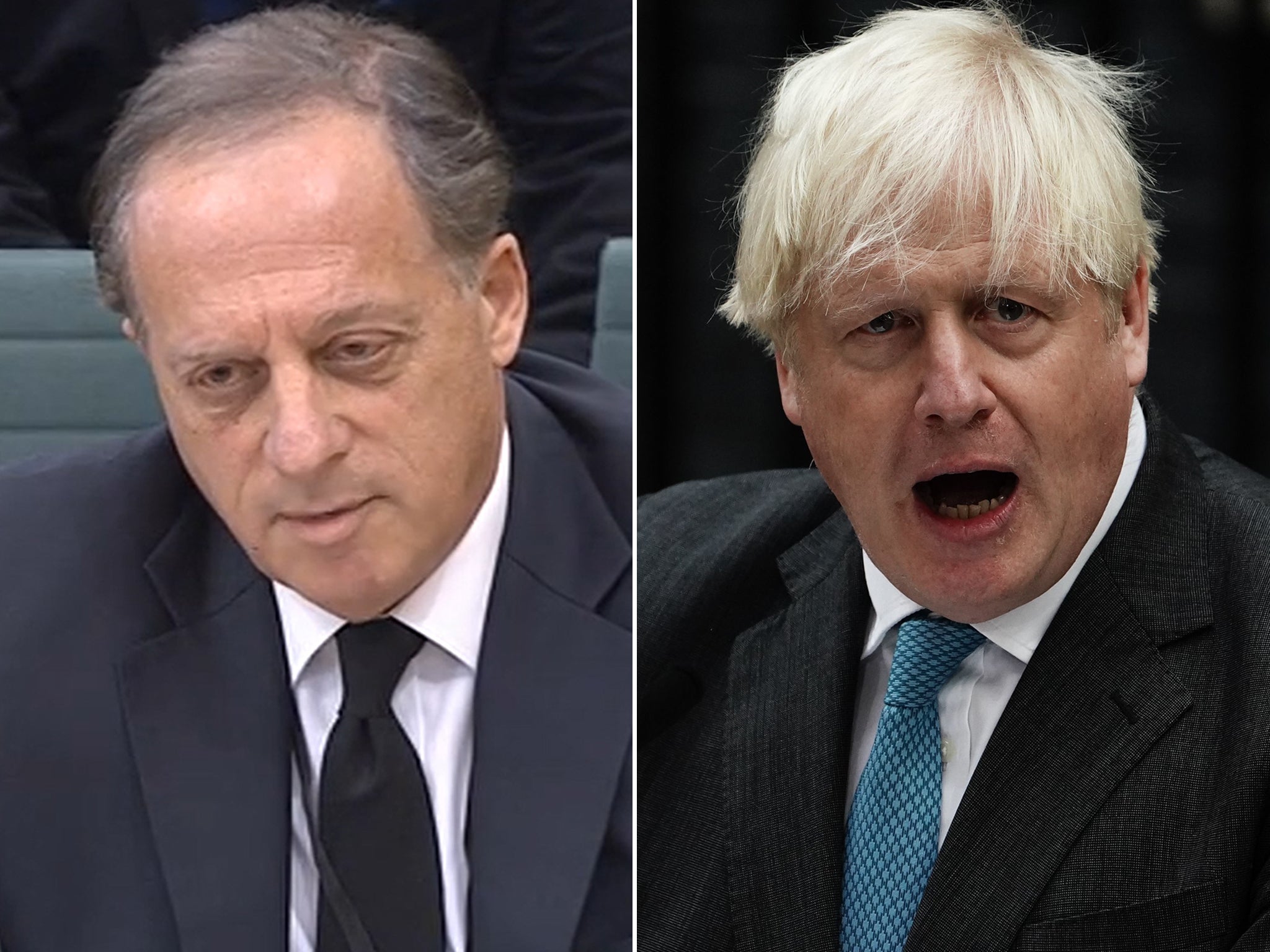 Richard Sharpe (left) and Boris Johnson (right)