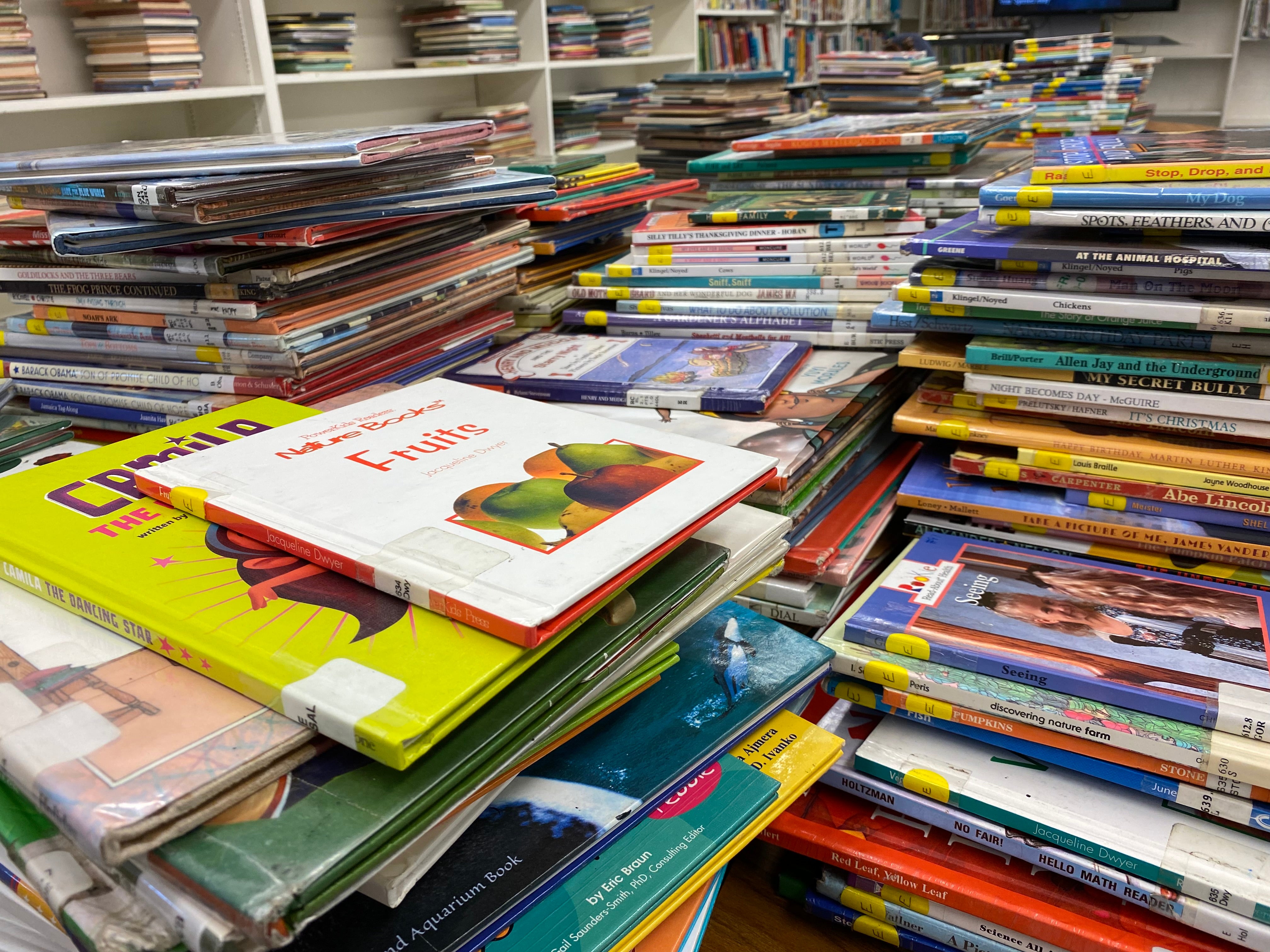 Books that were removed from school libraries to be vetted by librarians in order to comply with Florida censorship laws.