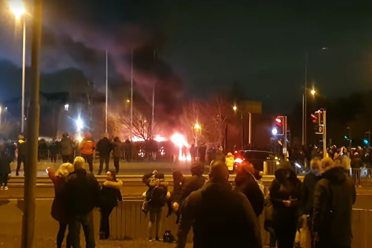 Riot ‘like a warzone’ outside Merseyside asylum seeker hotel after anti-migrant protest
