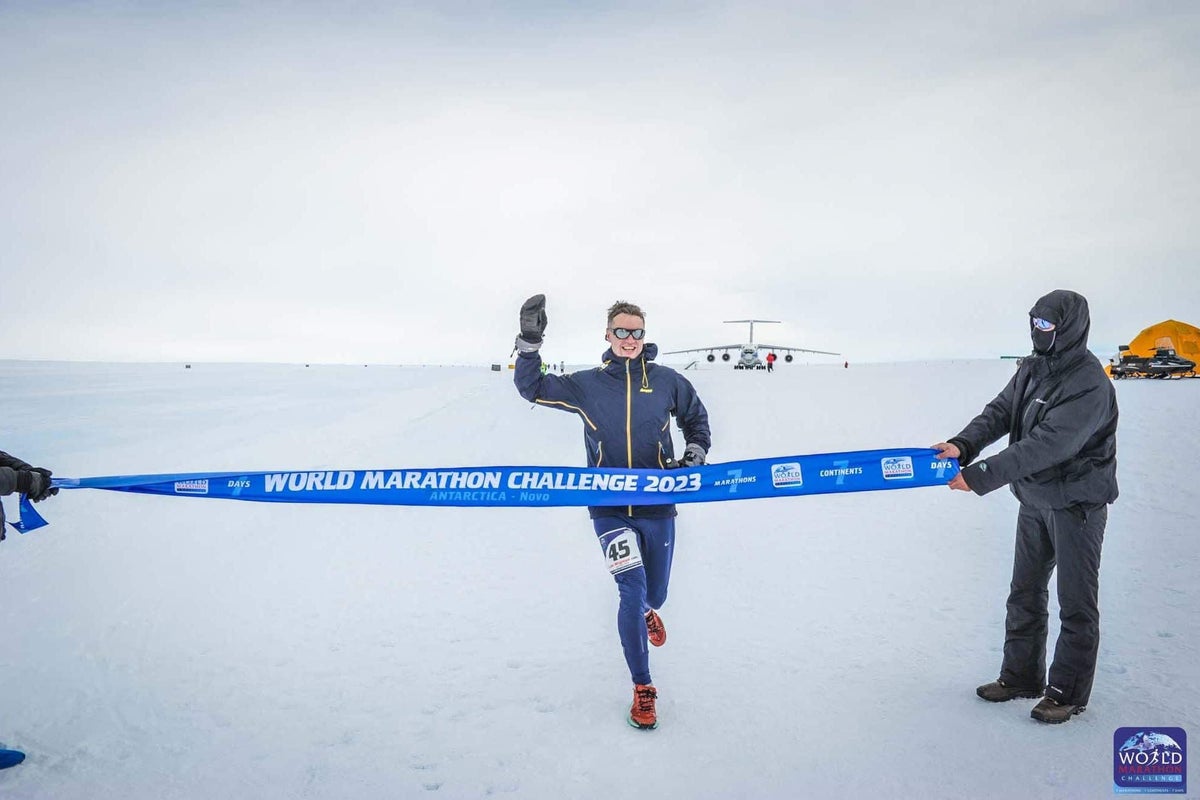 Ex-RAF paratrooper sets record running 7 marathons on 7 continents in 7 days