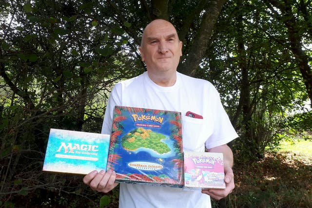 <p>Gordon White, 58, a dad who spent 16 years building up a collection of rare Pokemon cards for his kids who has been left stunned after it sold at auction for almost ?200,000</p>