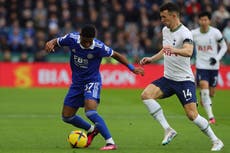 Leicester City vs Tottenham Hotspur LIVE: Premier League latest score, goals and updates from fixture