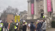 Far-right protesters gather outside drag queen story-telling event at Tate Britain