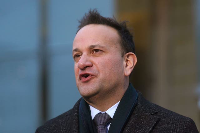 Taoiseach Leo Varadkar talking to the media outside the Stormont Hotel, Belfast, after holding talks with representatives from Stormont’s five political parties to discuss the deadlock over the post-Brexit protocol, which the DUP party has cited as its reason for boycotting Northern Ireland’s devolved institutions since May. Picture date: Thursday January 12, 2023.
