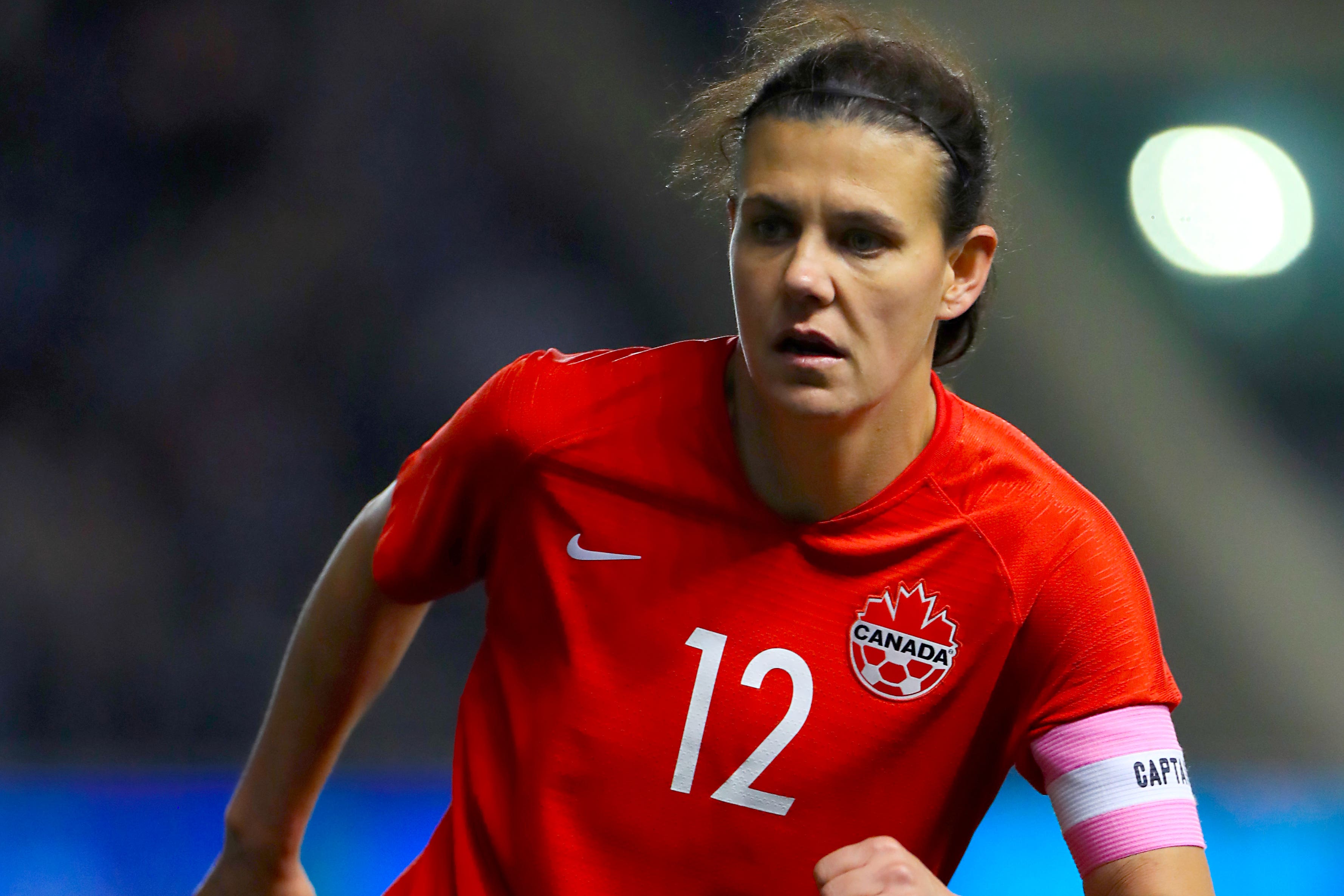Canada captain Christine Sinclair claimed her team was threatened by legal action (Mike Egerton/PA)