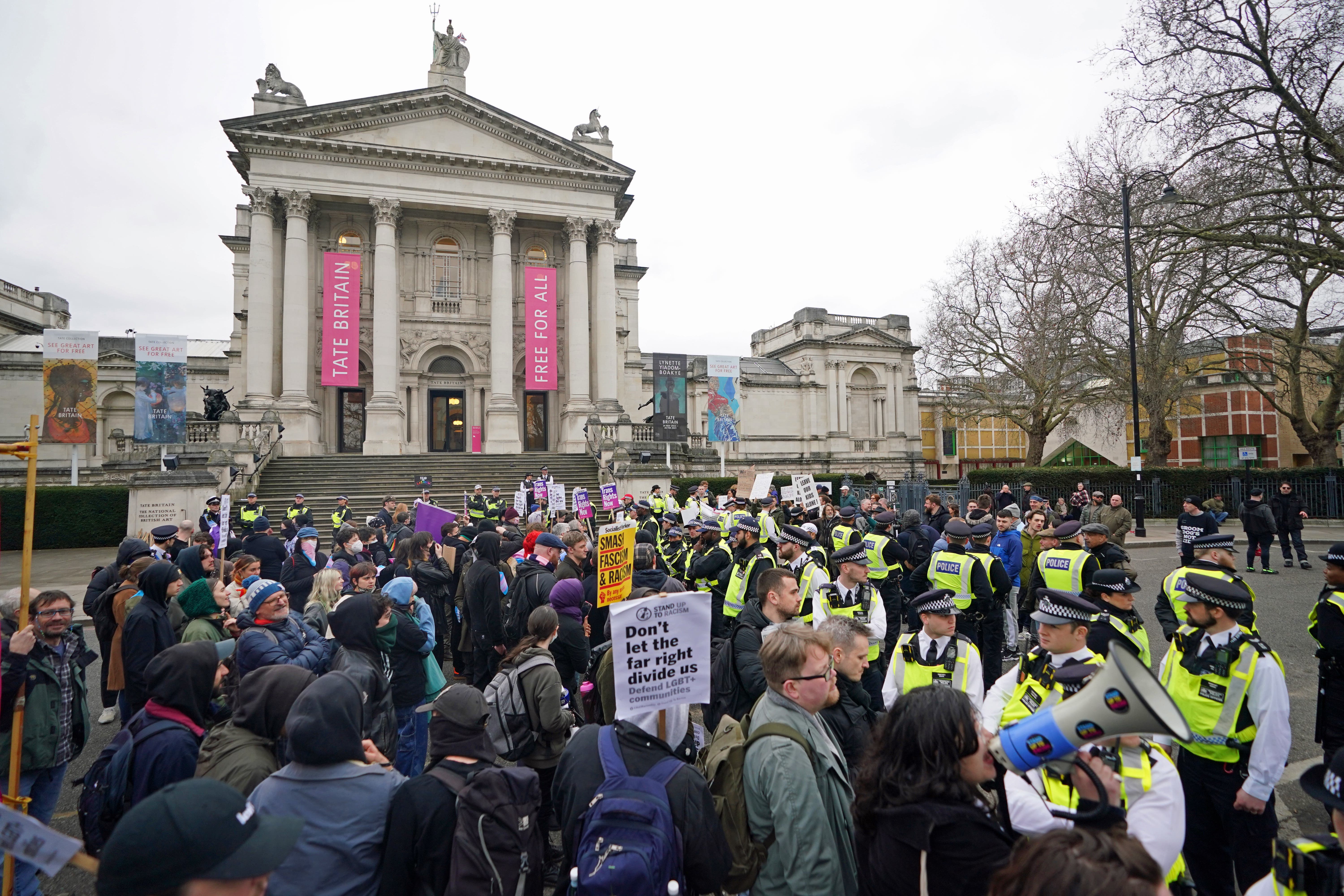 Protesters outside Tate Britain (James Manning/PA)