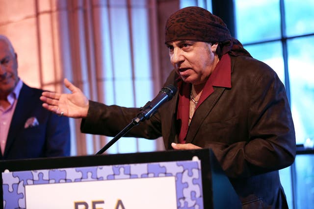 <p>Steven Van Zandt speaks in 2018</p>