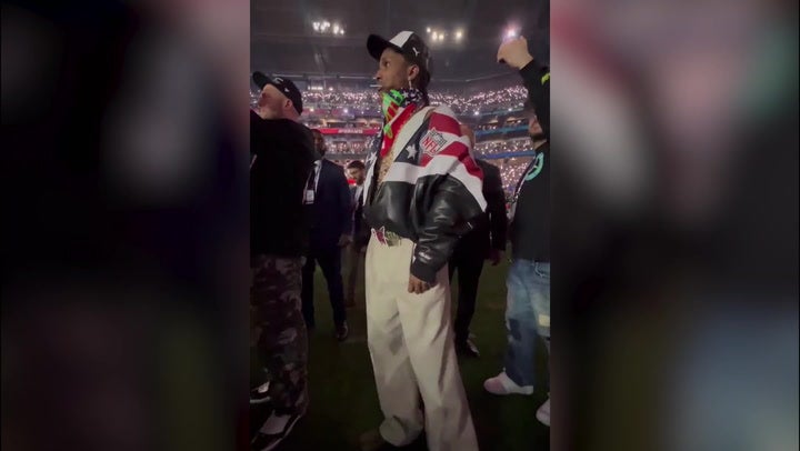 A$AP Rocky proudly watched girlfriend Rihanna during her Super Bowl halftime show