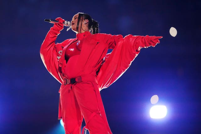 Rihanna stunned in red at the Super Bowl (Matt Slocum/AP)