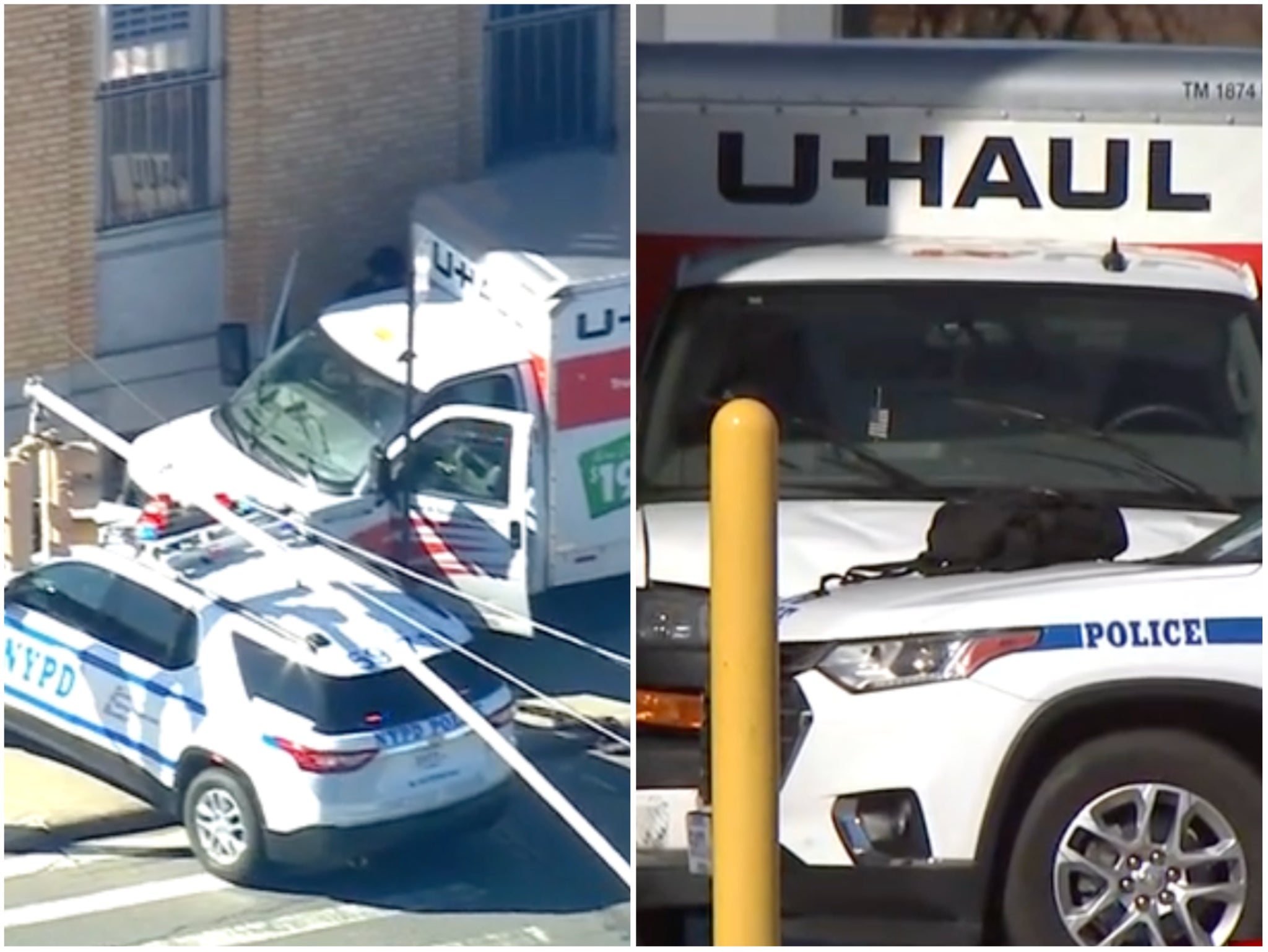 A U-Haul was stopped in Brooklyn after mowing down several people