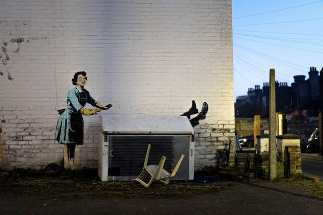 The artwork titled Valentine’s Day mascara (Banksy/PA)