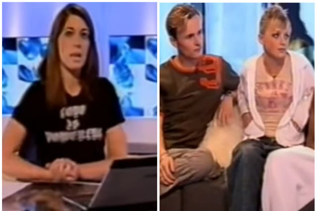 <p>Claudia Winkleman during her interview with S Club 7</p>