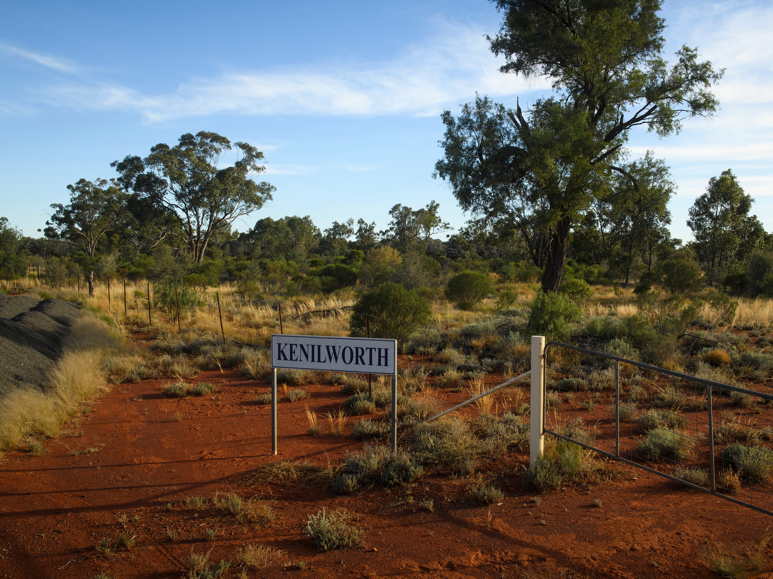 The entrance to Kenilworth Station, owned by a Malaysian businessman on the outskirts of Byrock, New South Wales