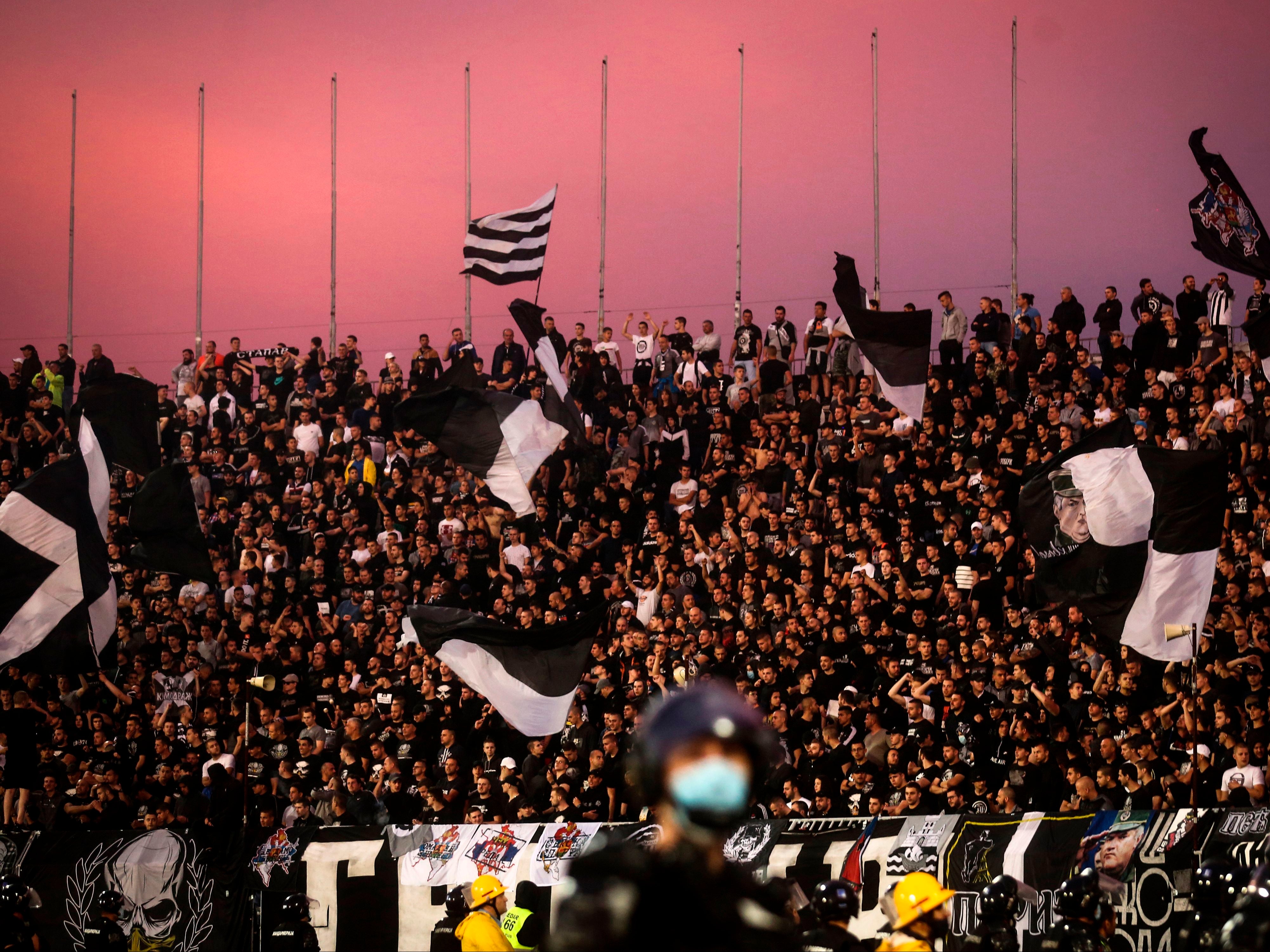 Partizanis fans cheer during the match between FK Partizani and KF News  Photo - Getty Images