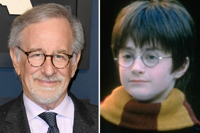 <p>Steven Spielberg and Daniel Radcliffe in ‘Harry Potter and the Sorcerer’s Stone’</p>