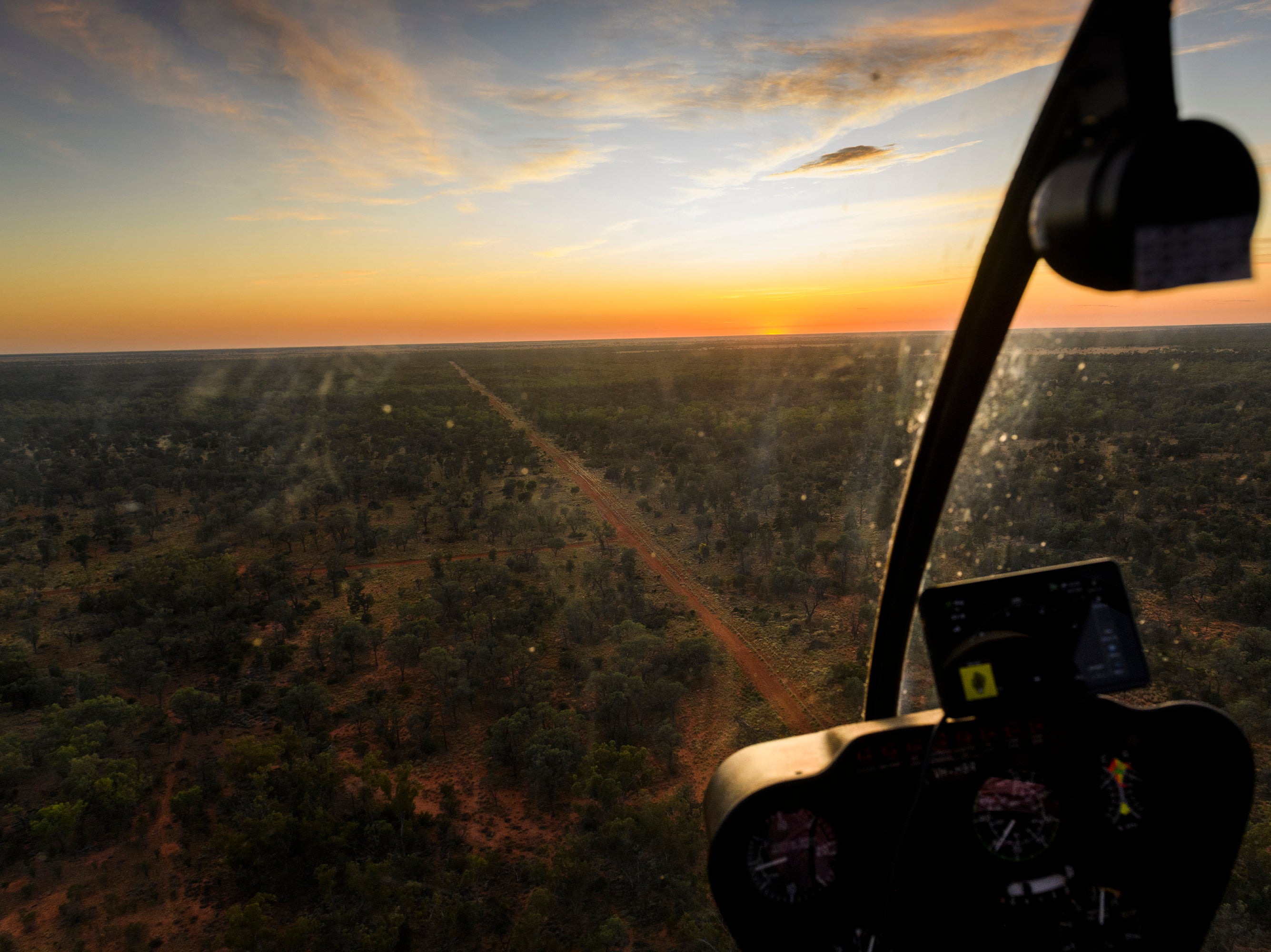 Carol Godfrey checks on her cattle and other farming infrastructure as she flies above Tinnenburra Station