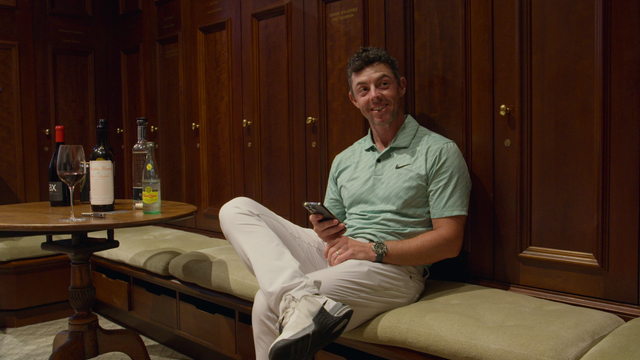 <p>Rory McIlroy after winning the Tour Championship</p>