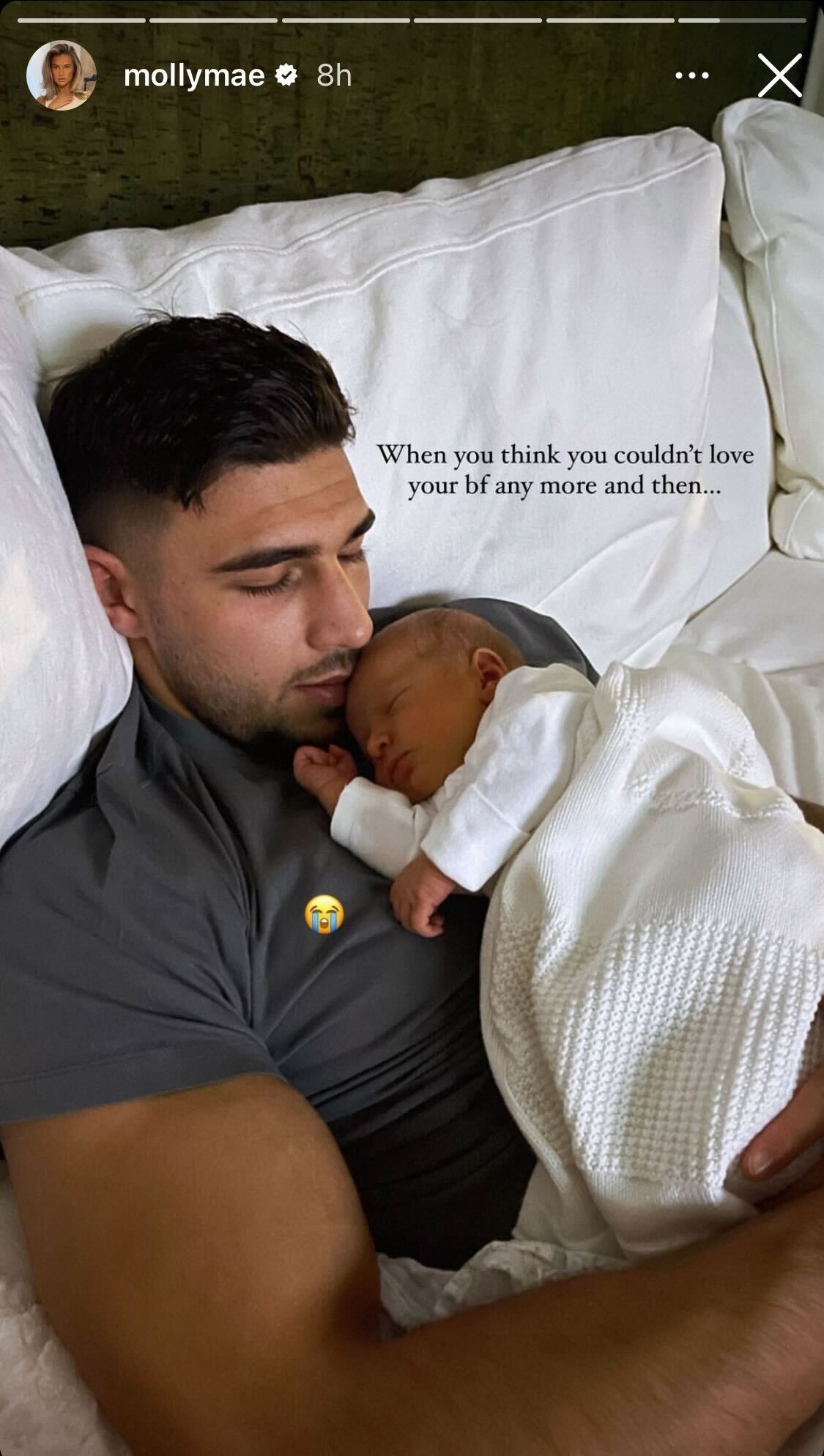 Molly-Mae Hague posted a sweet picture of Tommy Fury with their baby Bambi
