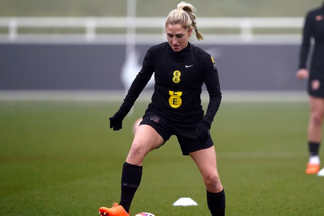 Laura Coombs trains with England at St. George’s Park (Mike Egerton/PA)