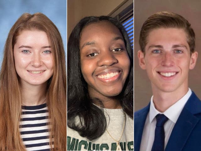 <p>MSU shooting victims from left; Alexandria Verner, Arielle Anderson and Brian Fraser</p>