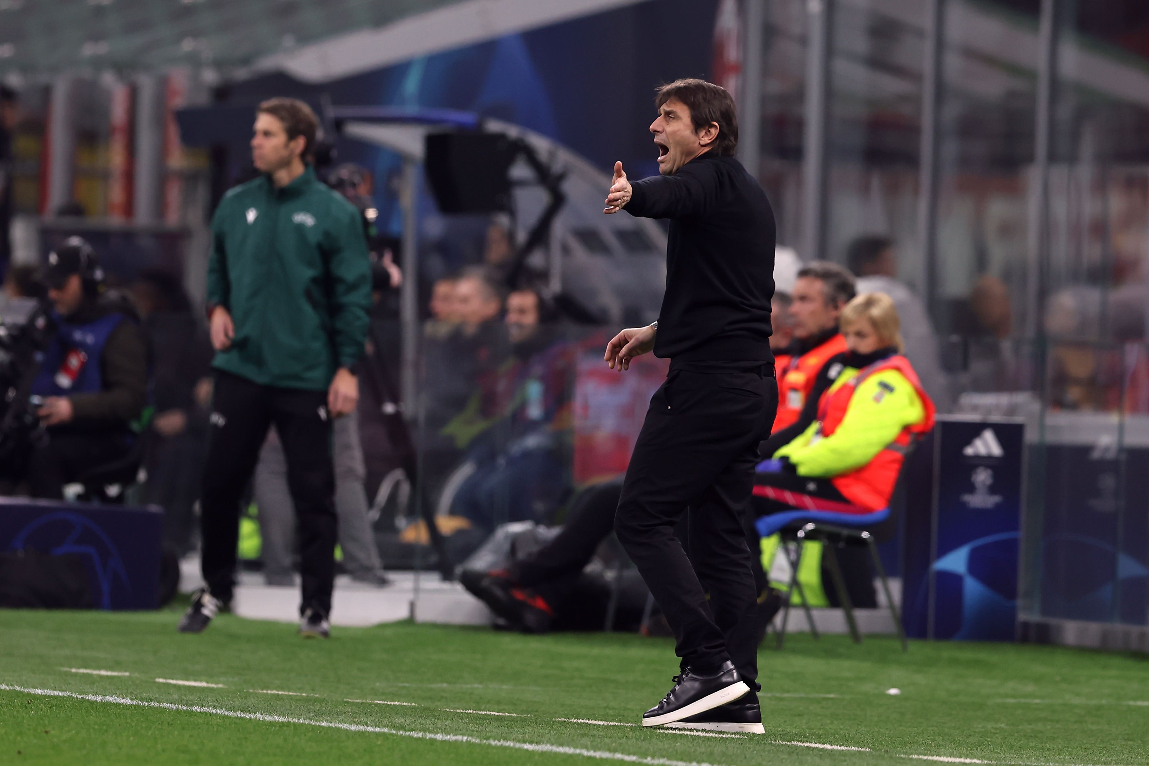 Antonio Conte was back on his feet on the touchline against AC Milan (Fabrizio Carabelli/PA)
