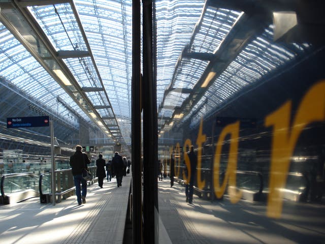 <p>Trains trimmed: Eurostar has cancelled four trips between London and Paris because of industrial action on 16 February</p>