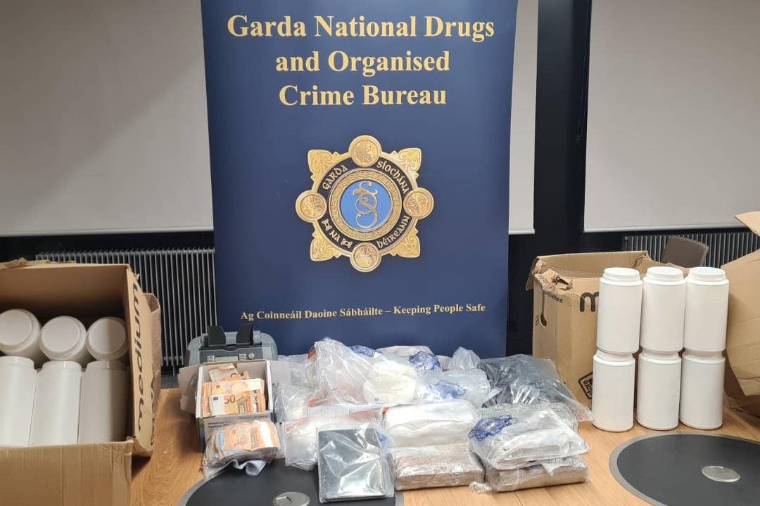 Drugs, cash and other materials seized in a drugs bust in Dublin (Gardai/PA)