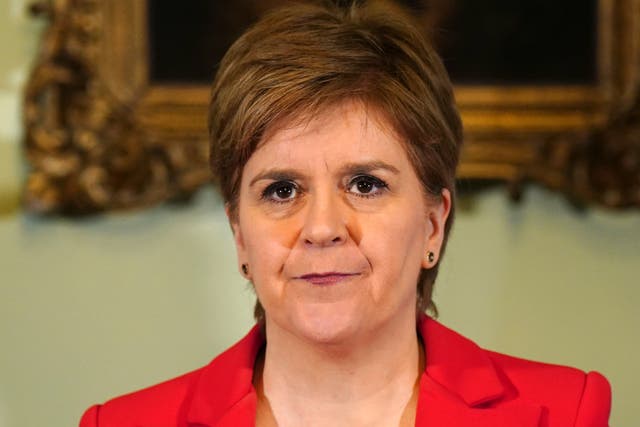 <p>Nicola Sturgeon announces her resignation at a Bute House press conference</p>