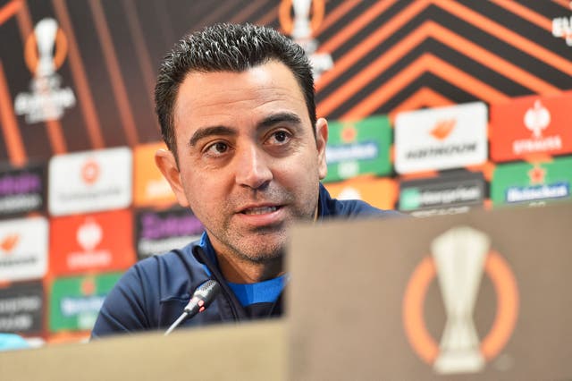 <p>Xavi speaks  before Barcelona’s tie with Manchester United</p>