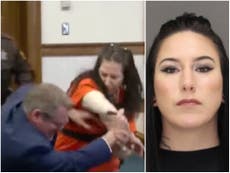 Woman accused of decapitating her lover attacks lawyer in wild court assault