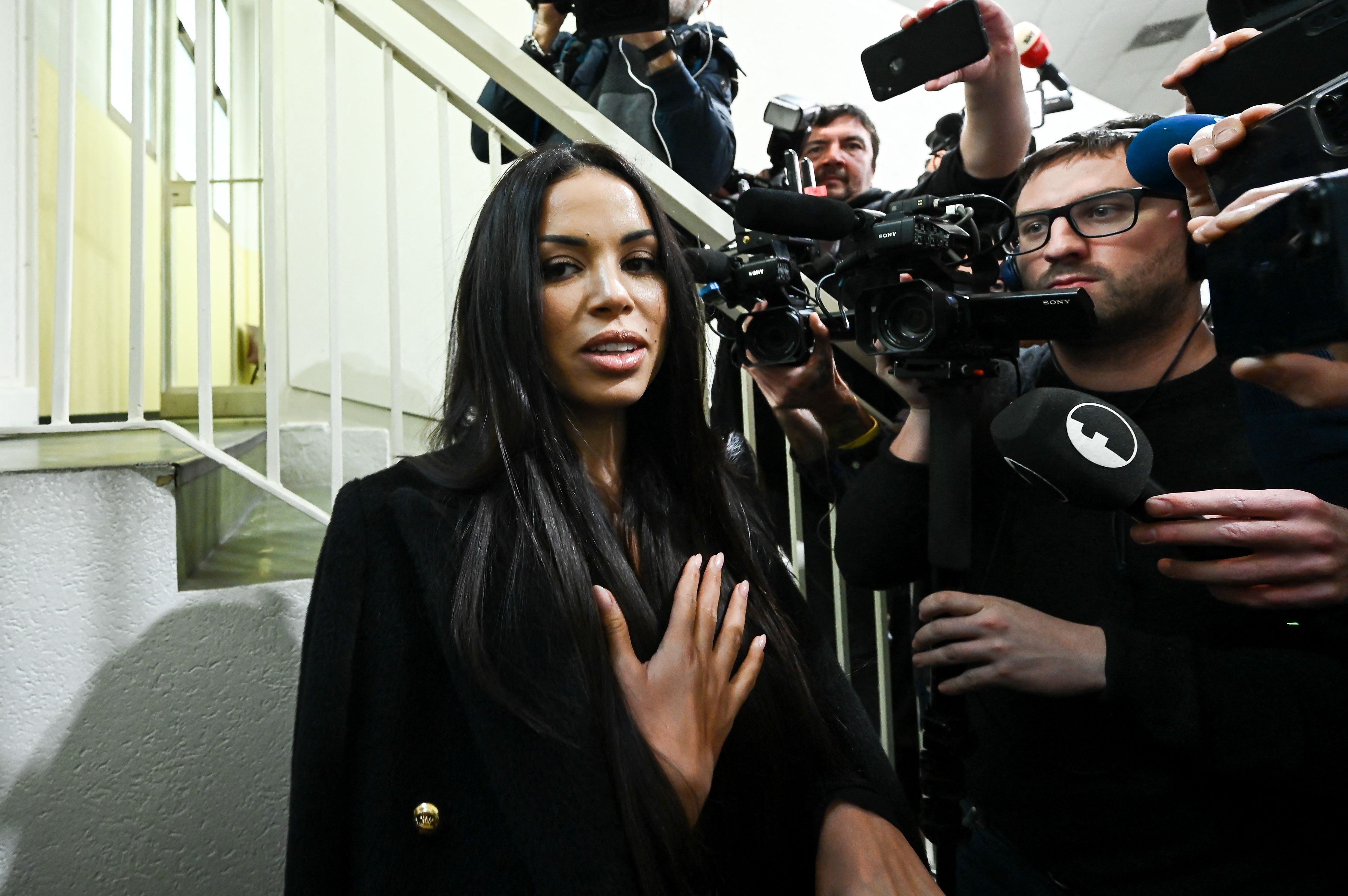 Karima El-Mahroug, known also as ‘Ruby’ outside the court in Milan on Wednesday