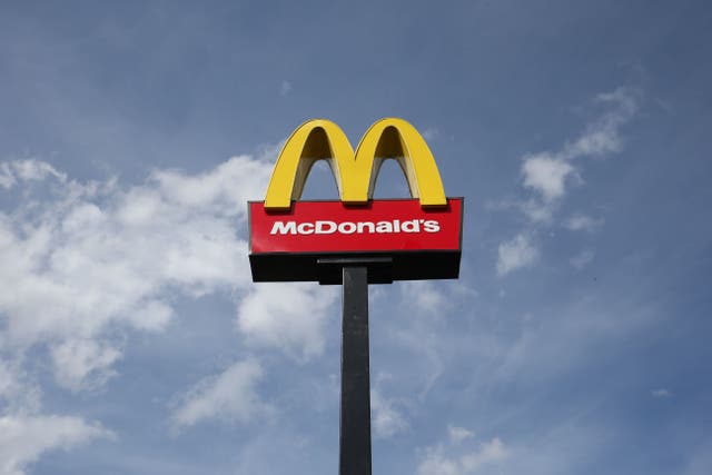 File photo dated 03/08/20 of a McDonald’s sign in Slough (Jonathan Brady/PA)