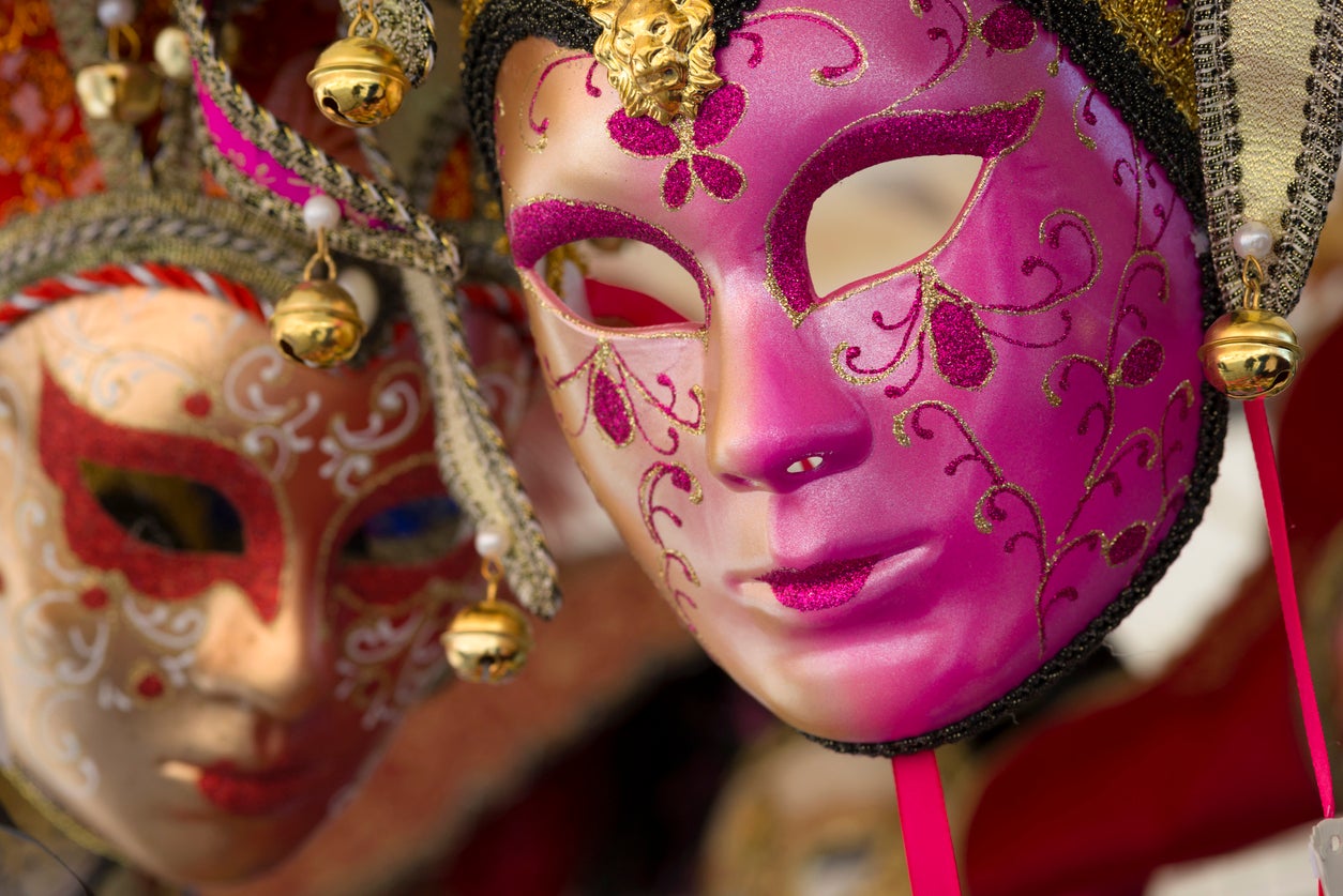 Venetian carnival masks on sale in Venice