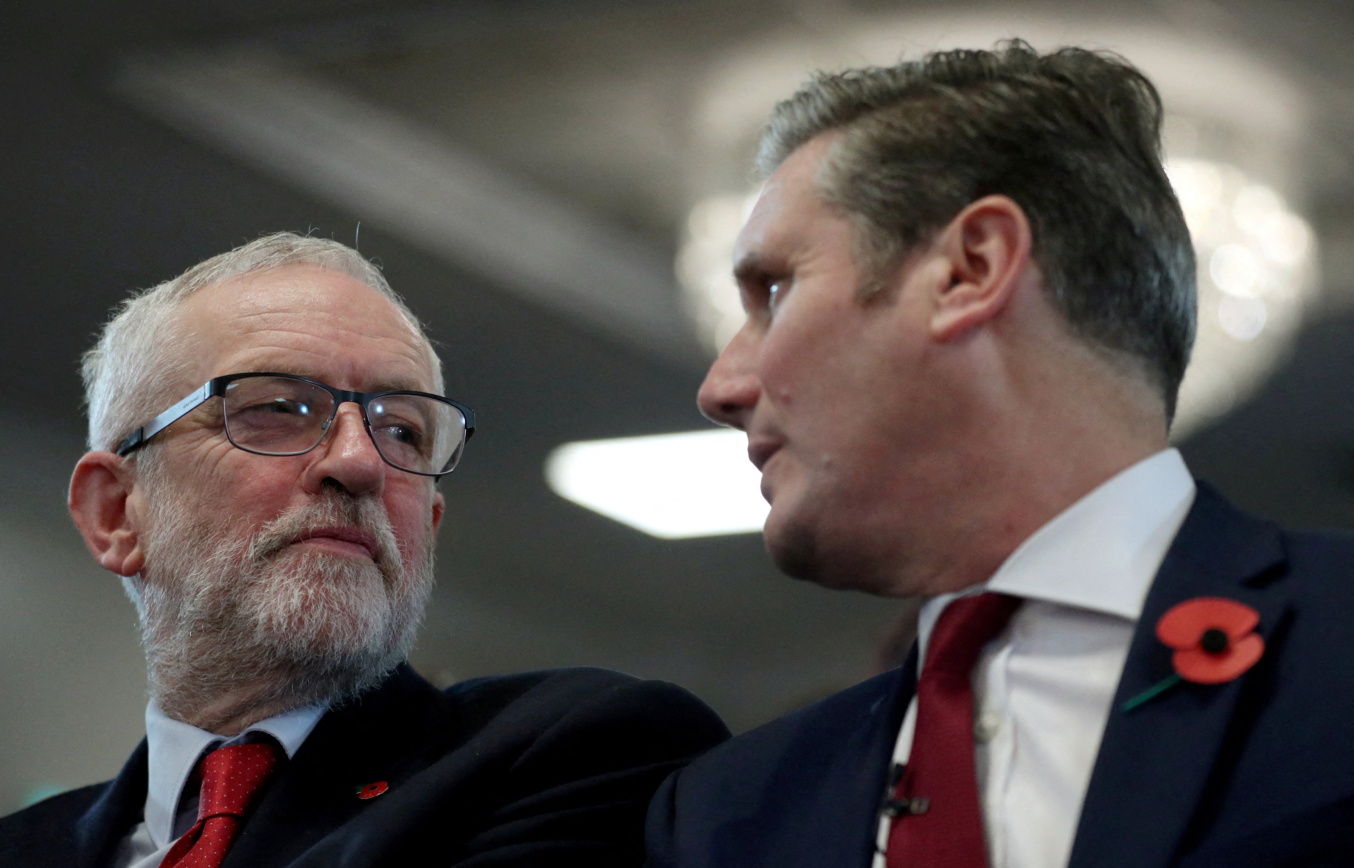 Frenemies: Corbyn Starmer attend an election campaign meeting in 2019