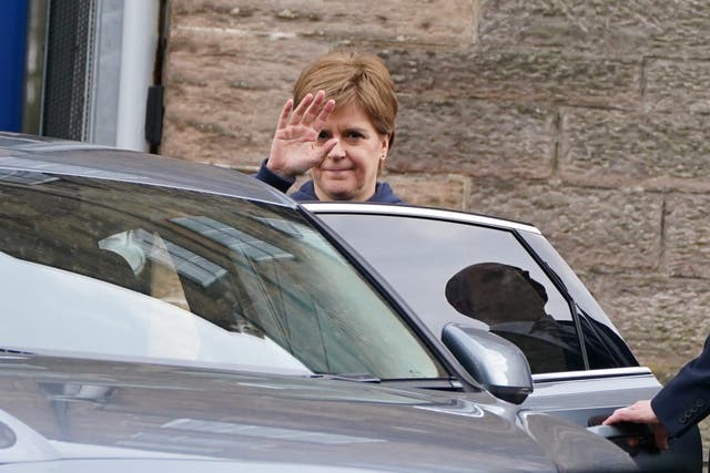 First Minister Nicola Sturgeon leaving Bute House (PA)